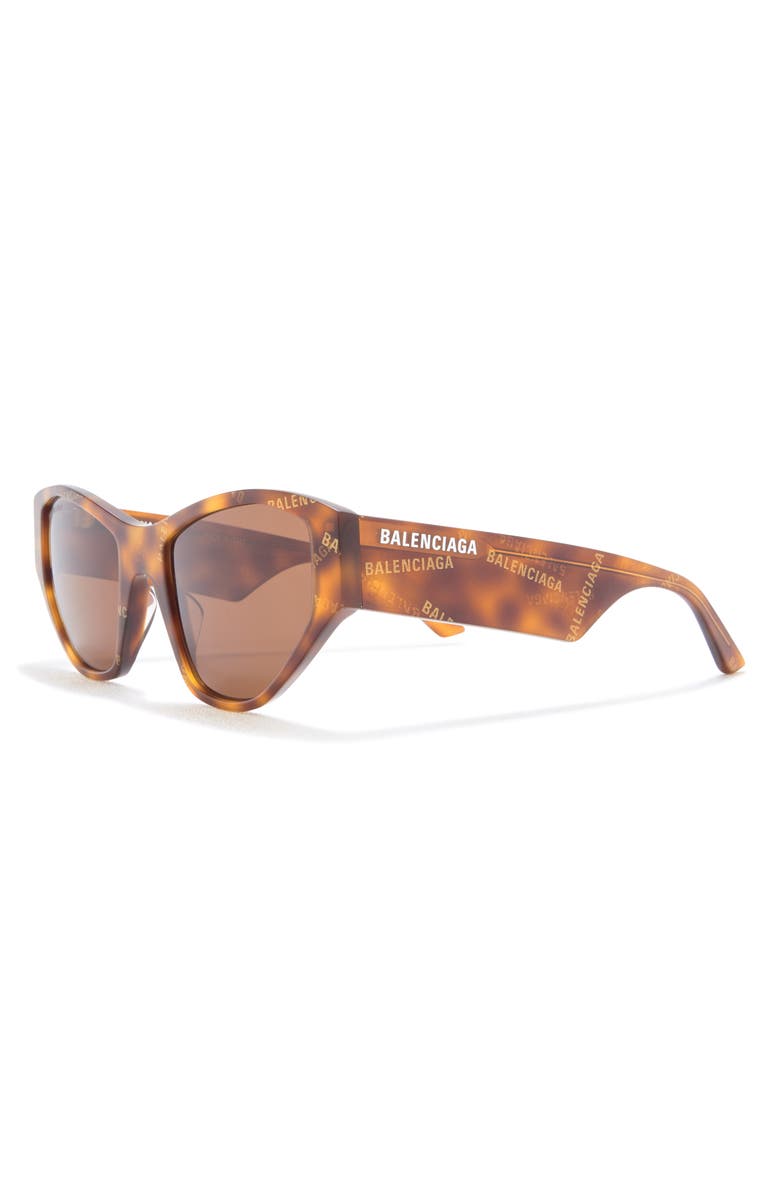 Balenciaga 54mm Cat Eye Sunglasses, Alternate, color, Havana Brown