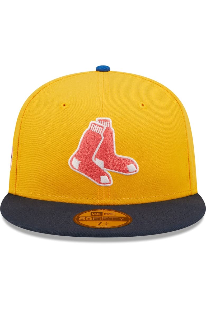 Men's New Era Gold/Azure Boston Red Sox 2004 World Series Undervisor 59FIFTY Fitted Hat, Alternate, color, Gold
