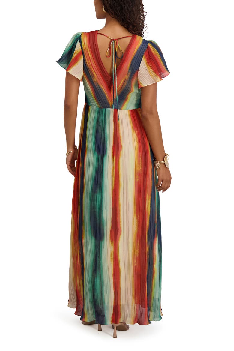 Stripe Chiffon Maxi Dress, Alternate, color, MULTI