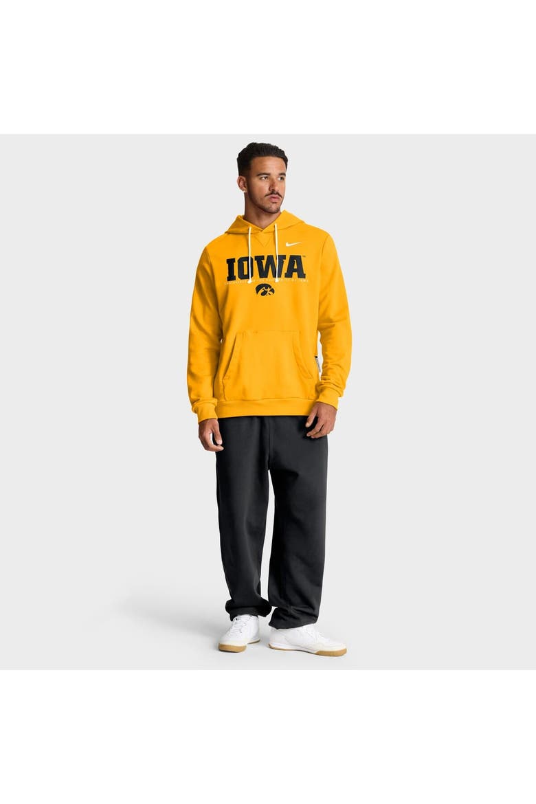 Men's Nike Gold Iowa Hawkeyes 2025 Sideline Standard Issue Dri-FIT Hoodie, Alternate, color, Gold