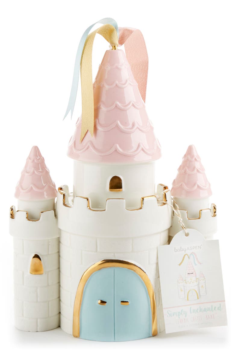 Baby Aspen Simply Enchanted Ceramic Castle Bank, Main, color,