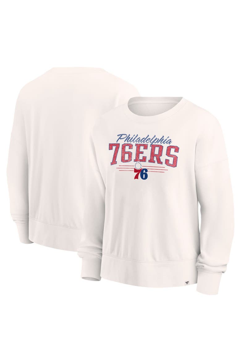 Women's Fanatics Branded Cream Philadelphia 76ers Close the Game Pullover Sweatshirt, Alternate, color, Cream