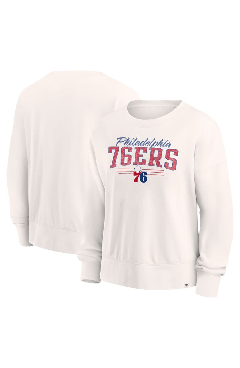FANATICS Women's Fanatics Branded Cream Philadelphia 76ers Close the Game Pullover Sweatshirt, Alternate, color, Cream
