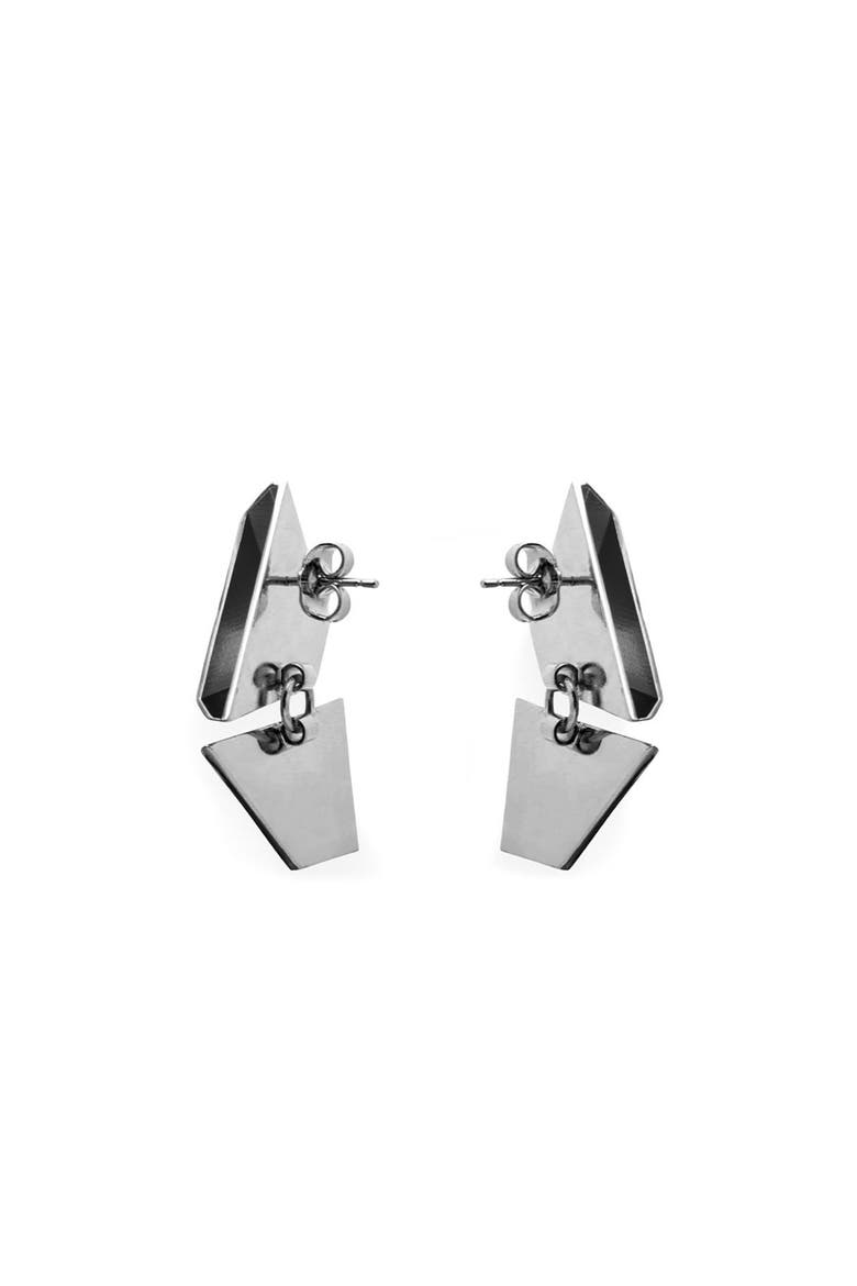 Optical Earrings, Alternate, color, Silver
