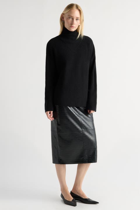 Daria Wrap-neck Organic Cotton-wool Sweater