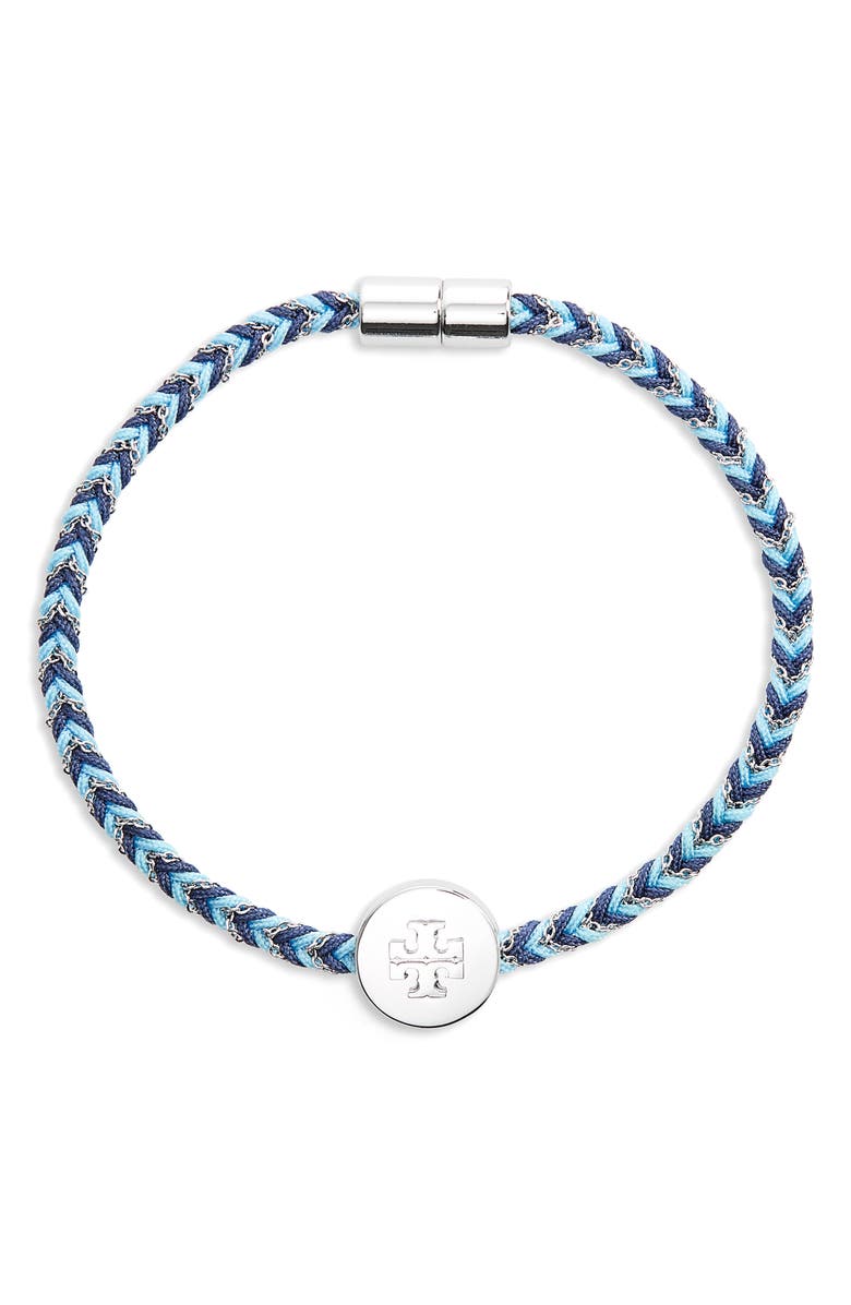 Tory Burch Kira Braided Charm Bracelet, Main, color,