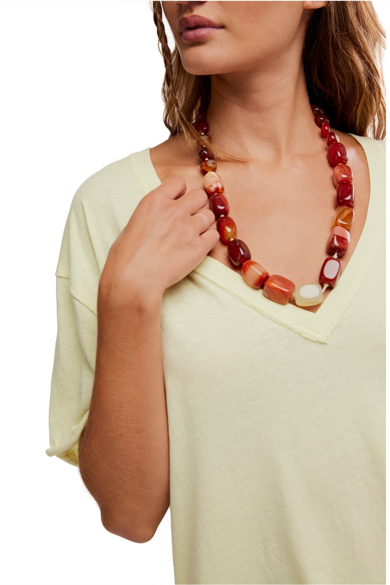 Nina V-Neck Cotton T-Shirt, Alternate, color, LEMON WATER