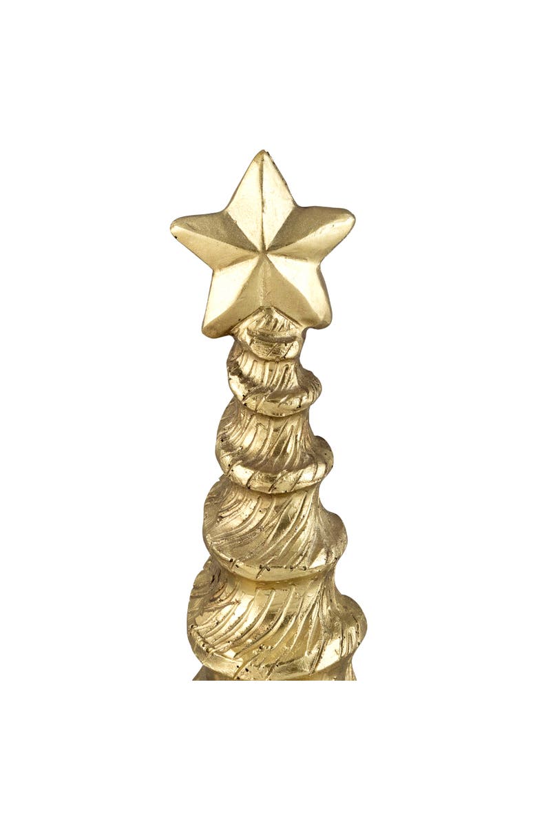 Northlight Metallic Swirling Spirals Tabletop Tree with Star Christmas Decoration - 13.5" - Gold, Alternate, color, Gold