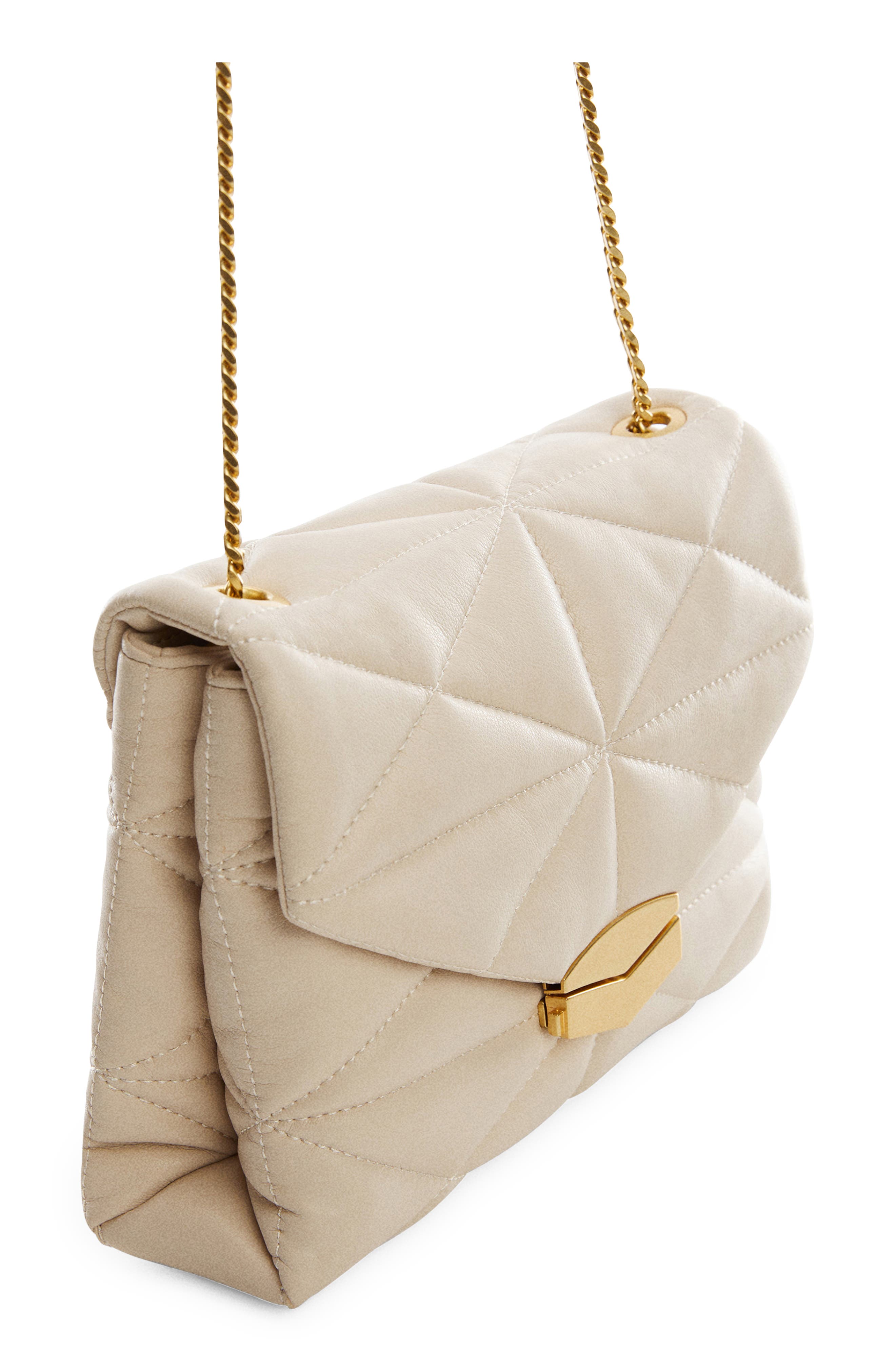 MANGO Quilted Faux Suede Convertible Shoulder Bag, Alternate, color, 