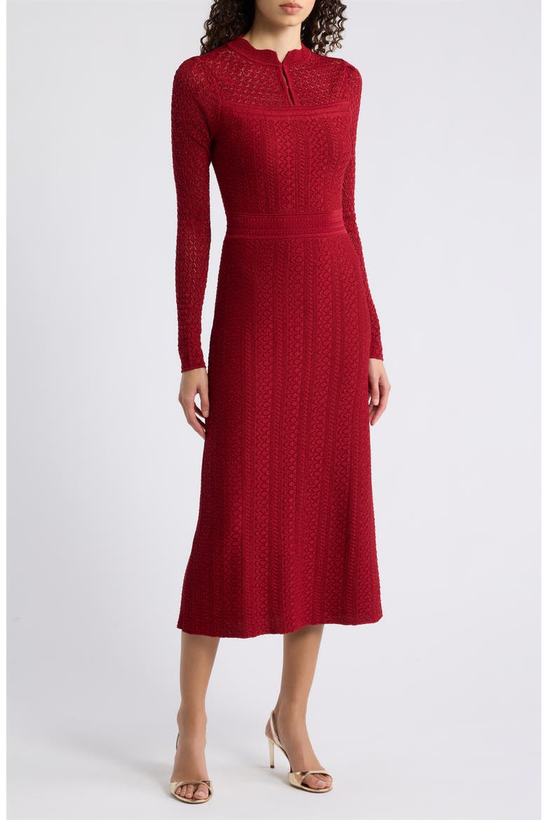Remi Lurex Sweater Dress, Main, color, RED LOVE LUREX