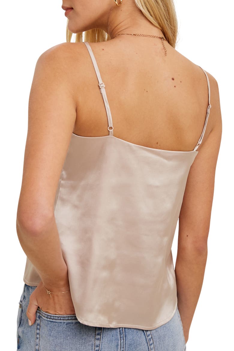 Ruffle Satin Cami, Alternate, color, CHAMPAGNE