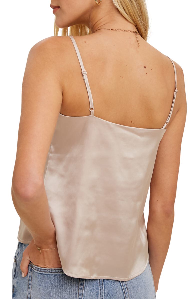 WISHLIST Ruffle Satin Cami, Alternate, color, Champagne