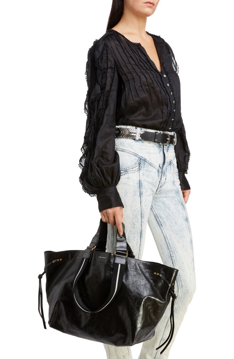 Isabel Marant Wardy New Leather Shopper Tote, Alternate, color,