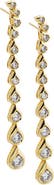 BY ADINA EDEN CZ Pear Bezel Curved Drop Stud Earring