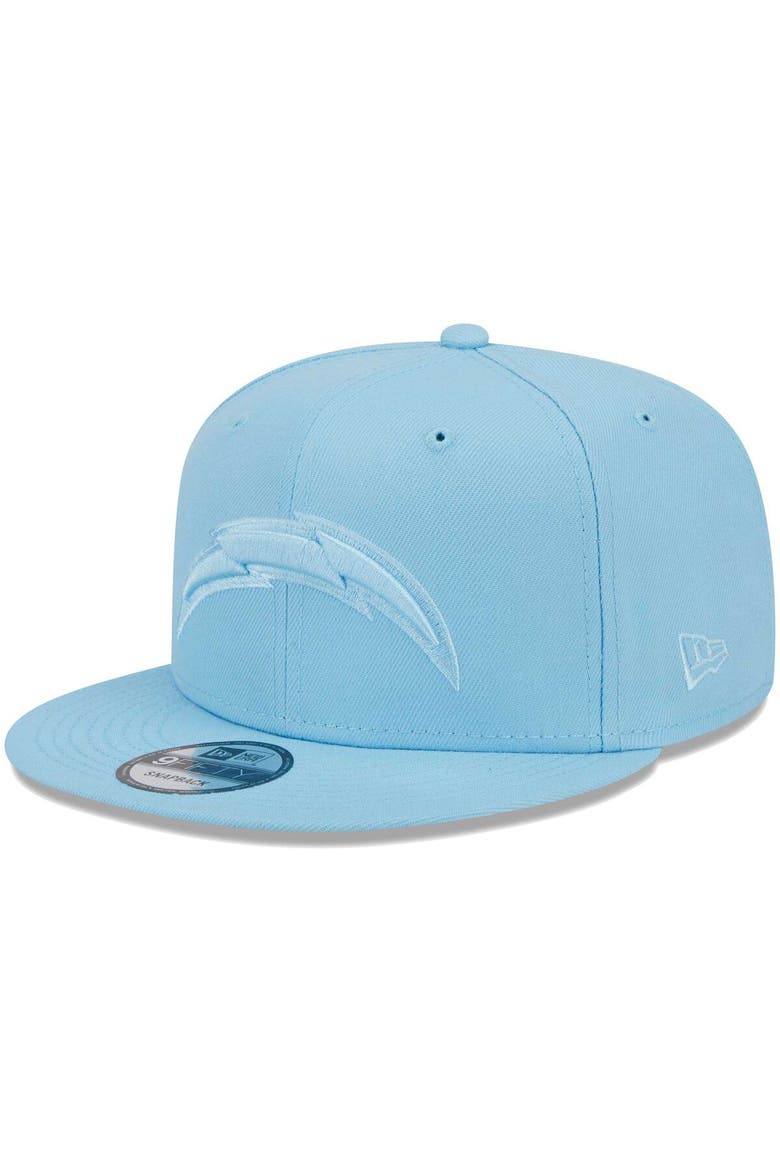 Men's New Era Powder Blue Los Angeles Chargers Color Pack Brights 9FIFTY Snapback Hat, Main, color, Powder Blue