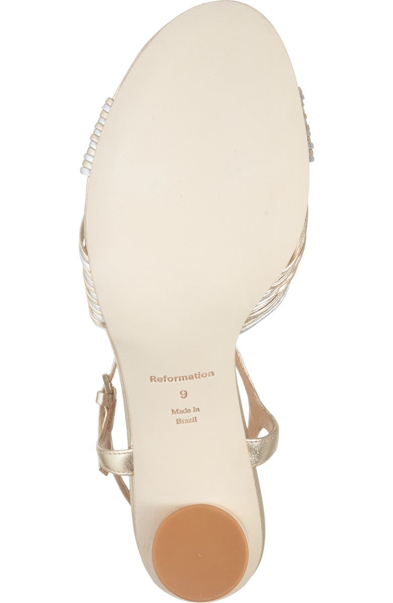 Reformation Petra Cylinder Heel Sandal, Alternate, color, Gold Silver