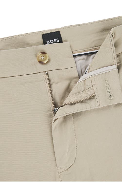 Hugo Boss Boss Slice Stretch Cotton Shorts In Light Beige