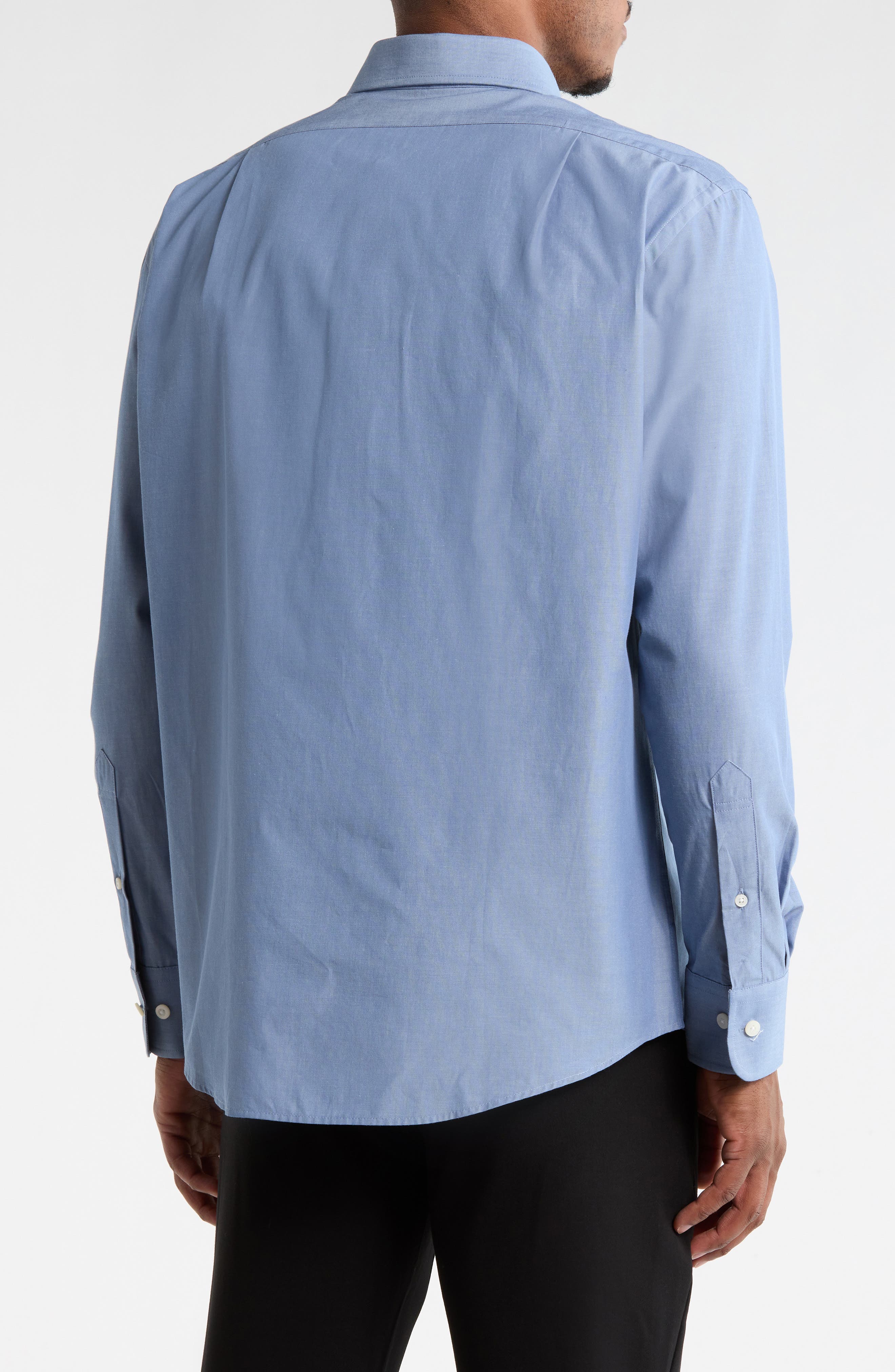Classic Button Front Long Sleeve Cotton Dress Shirt - image 2