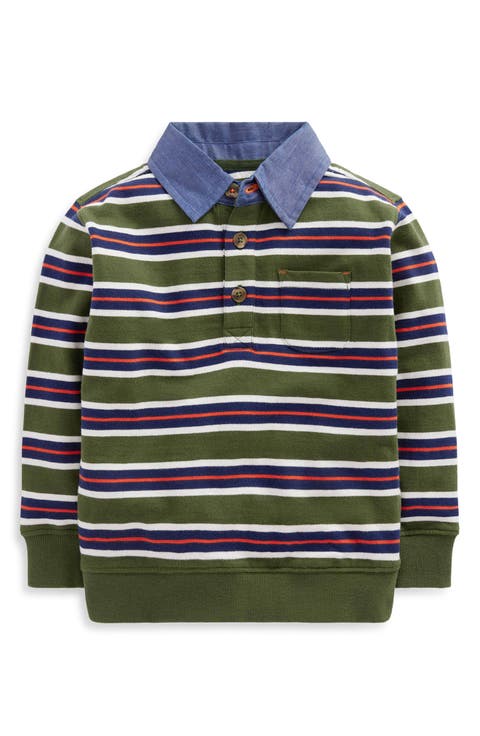 Kids' Striped Collared Sweatshirt