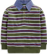 Mini Boden Kids' Striped Collared Sweatshirt