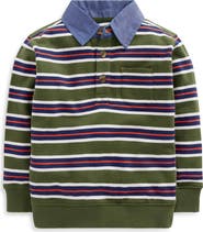 Mini Boden Kids' Striped Collared Sweatshirt