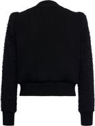 Maison Common Tweed Bomber Jacket With Knitted Back