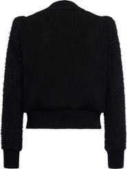 Maison Common Tweed Bomber Jacket With Knitted Back
