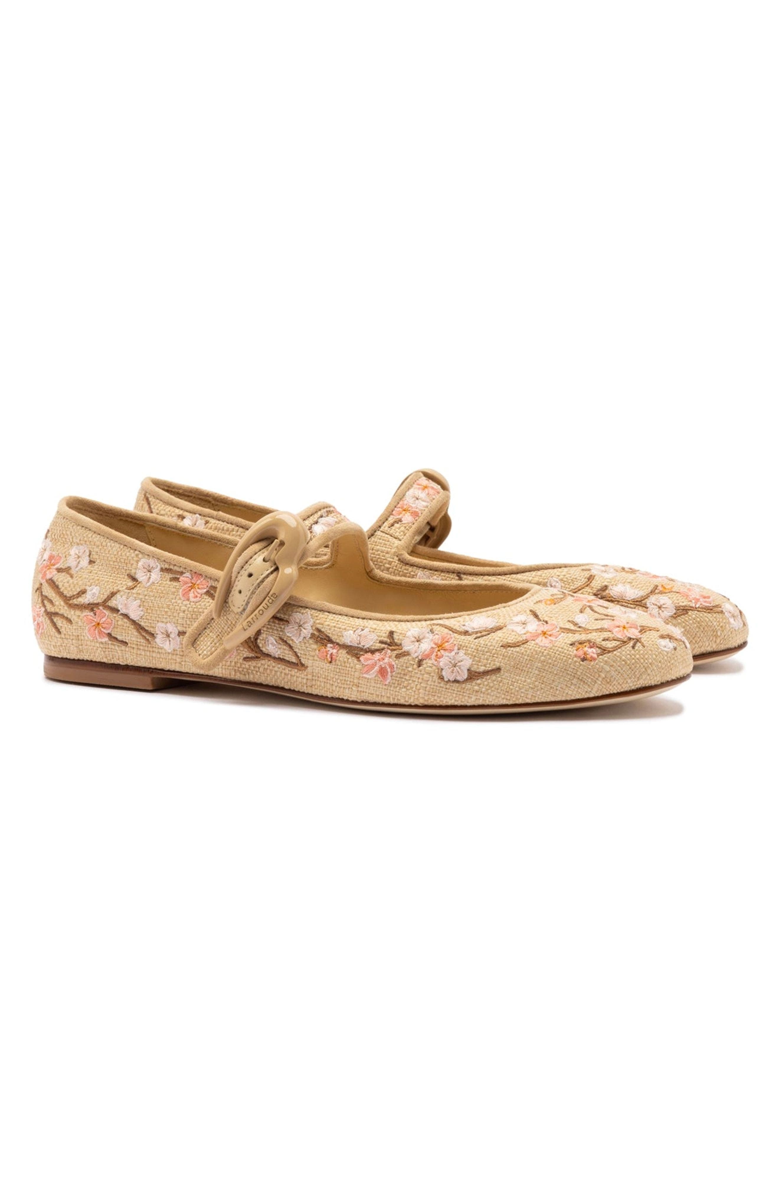 Verona Ballet Flat, Alternate, color, Beige Sakura Print