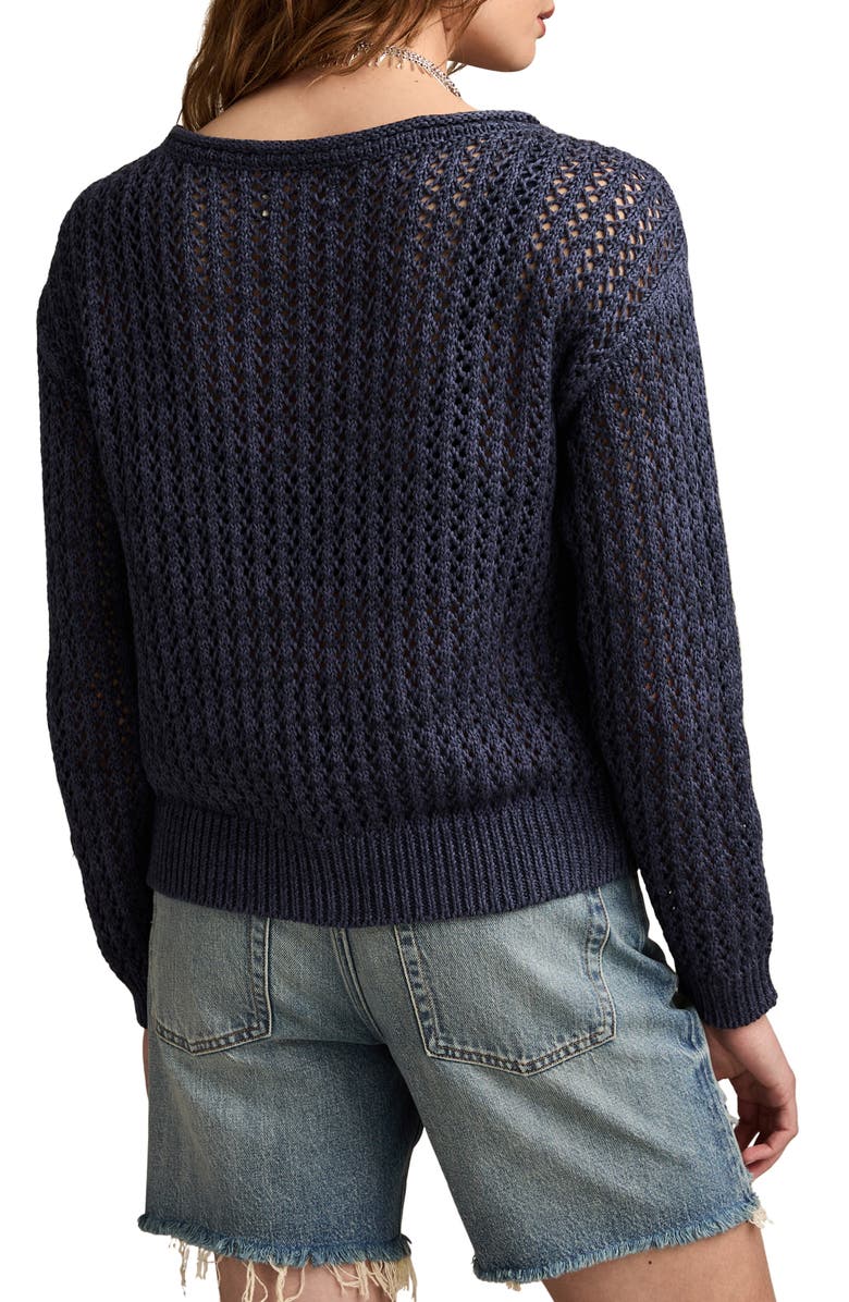 Lucky Brand Americana Flag Cotton Graphic Sweater, Alternate, color, 