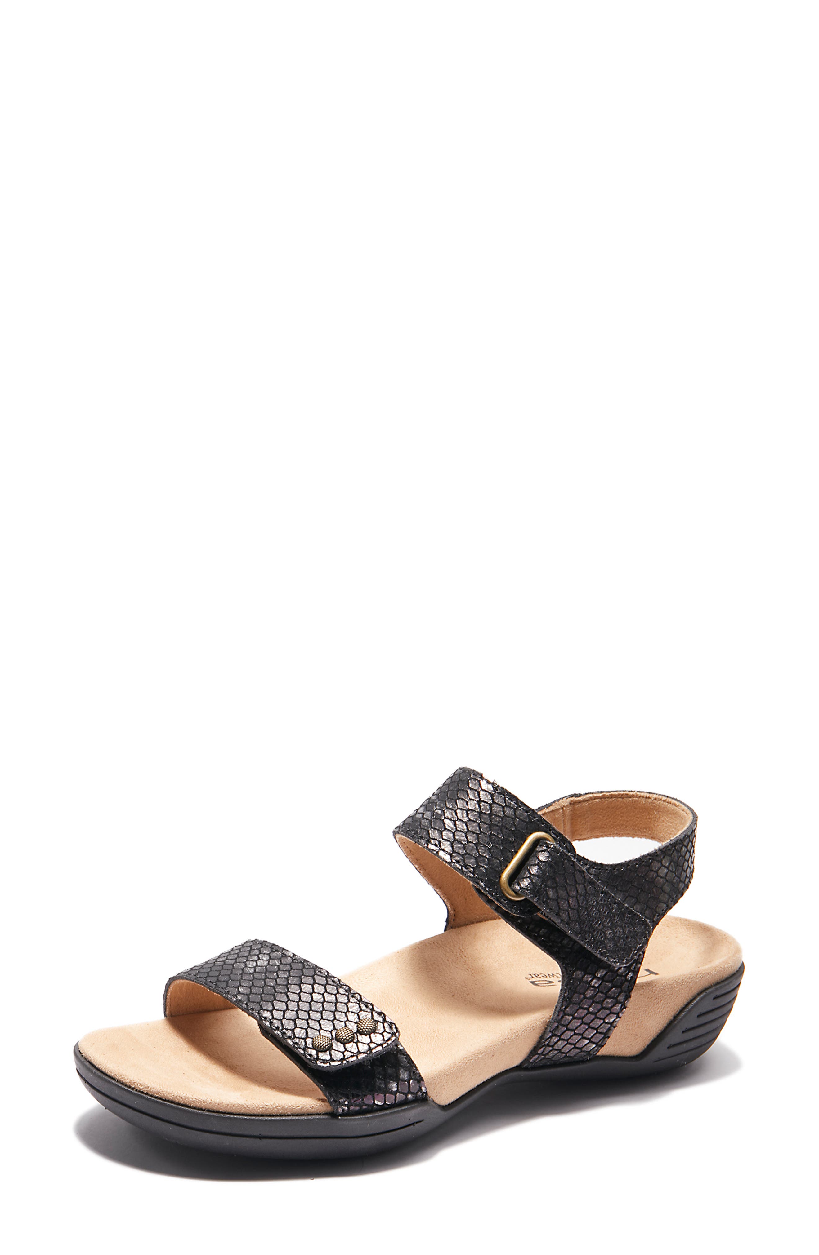 Dominica Sandal, Alternate, color, BLACK/ SILVER