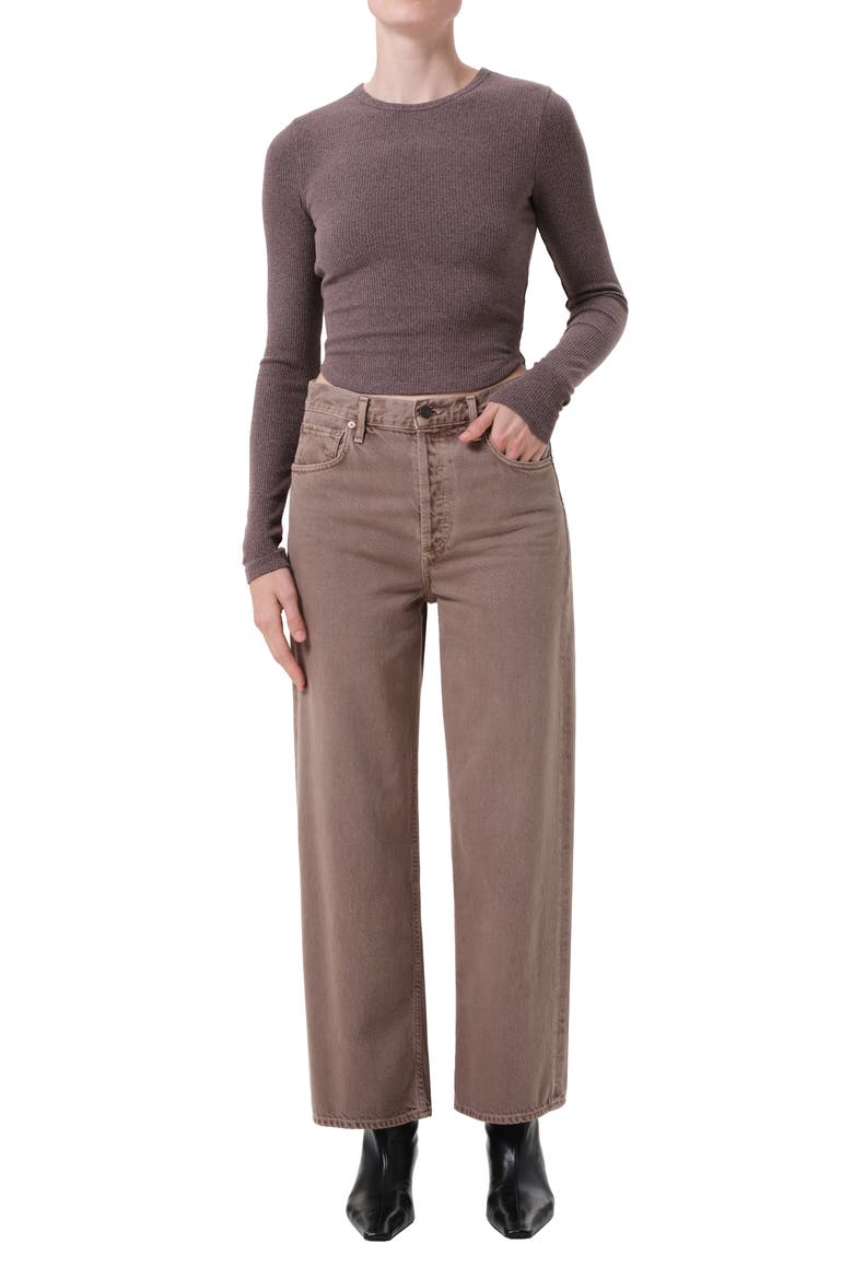 Ren High Waist Ankle Wide Leg Jeans, Alternate, color, CERAMIC DARK OLD ROSE