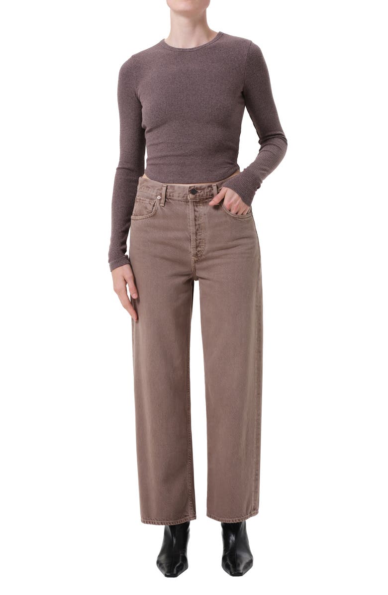 AGOLDE Ren High Waist Ankle Wide Leg Jeans, Alternate, color, Ceramic Dark Old Rose