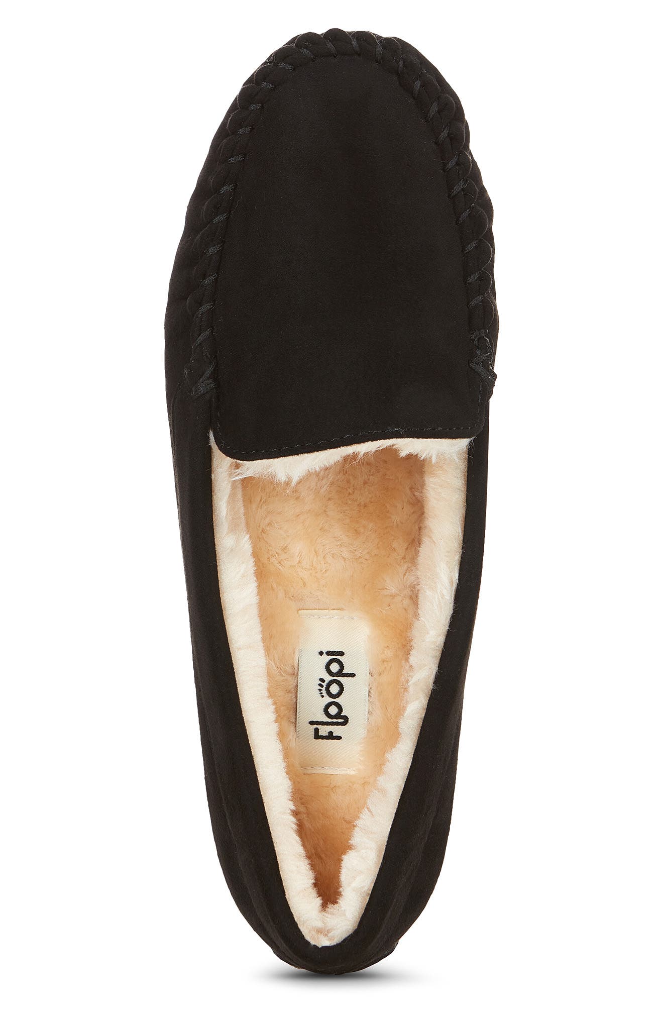 FLOOPI Faux Fur Lined Slipper, Alternate, color, Black