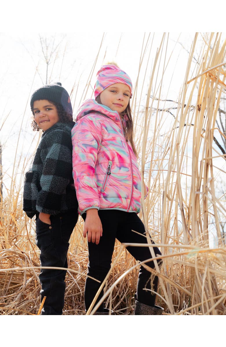 Deux par Deux Girl's Quilted Jacket Printed Marble, Alternate, color,