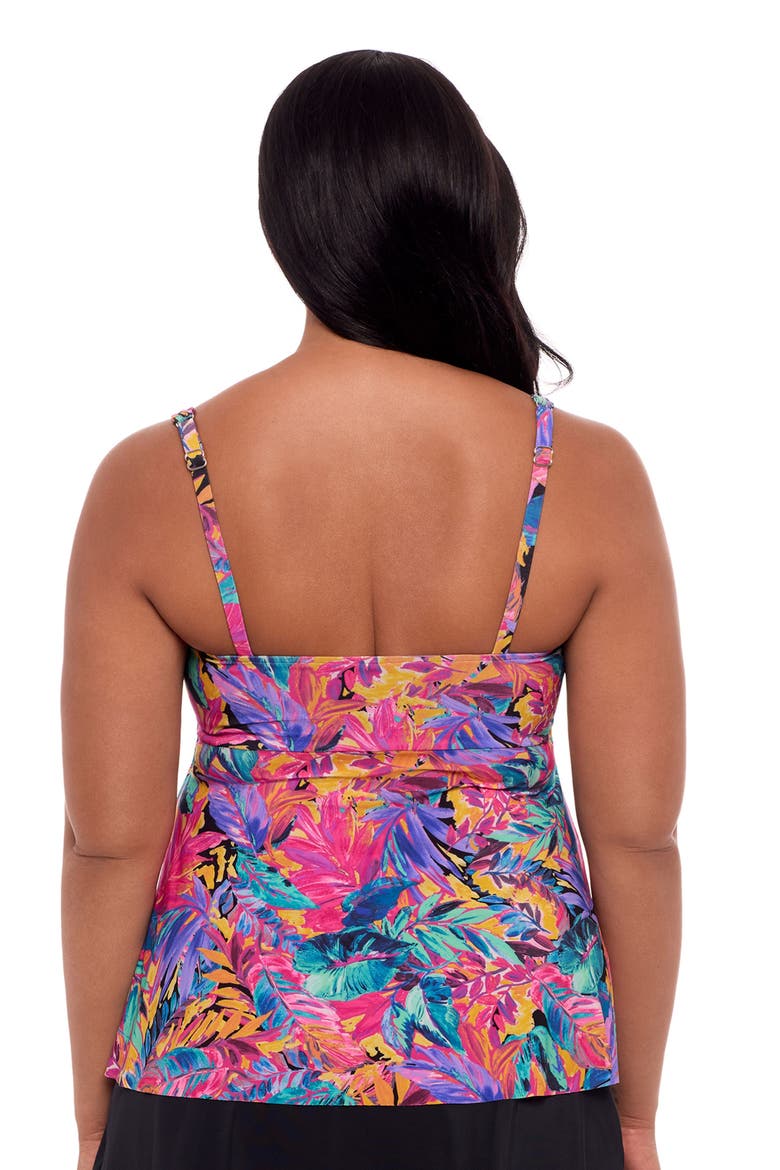 Maddie Square Neck Tankini Swimsuit Top, Alternate, color, Paradise Palms