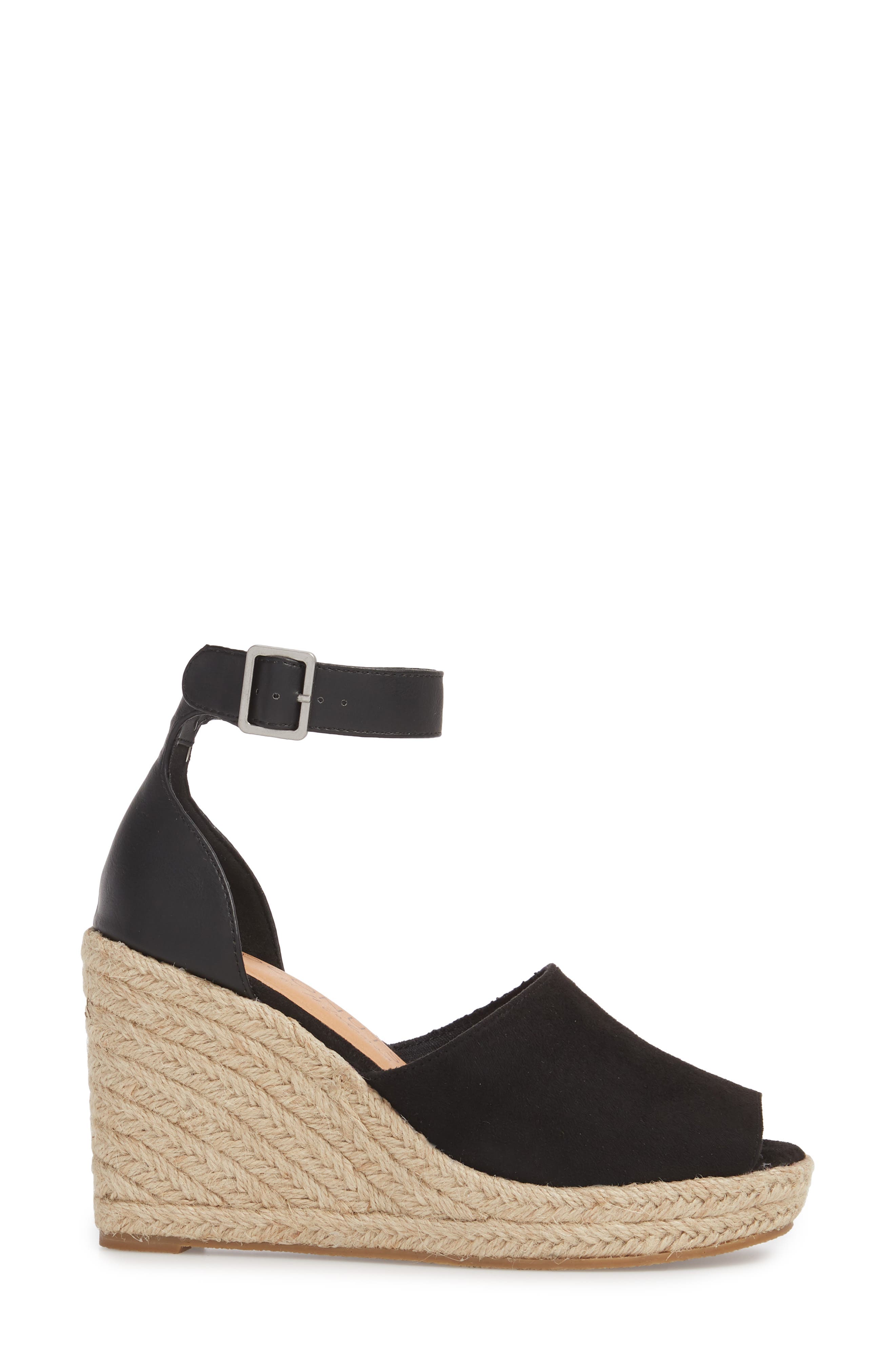 Flamingo Wedge Sandal, Alternate, color, BLACK SUEDE