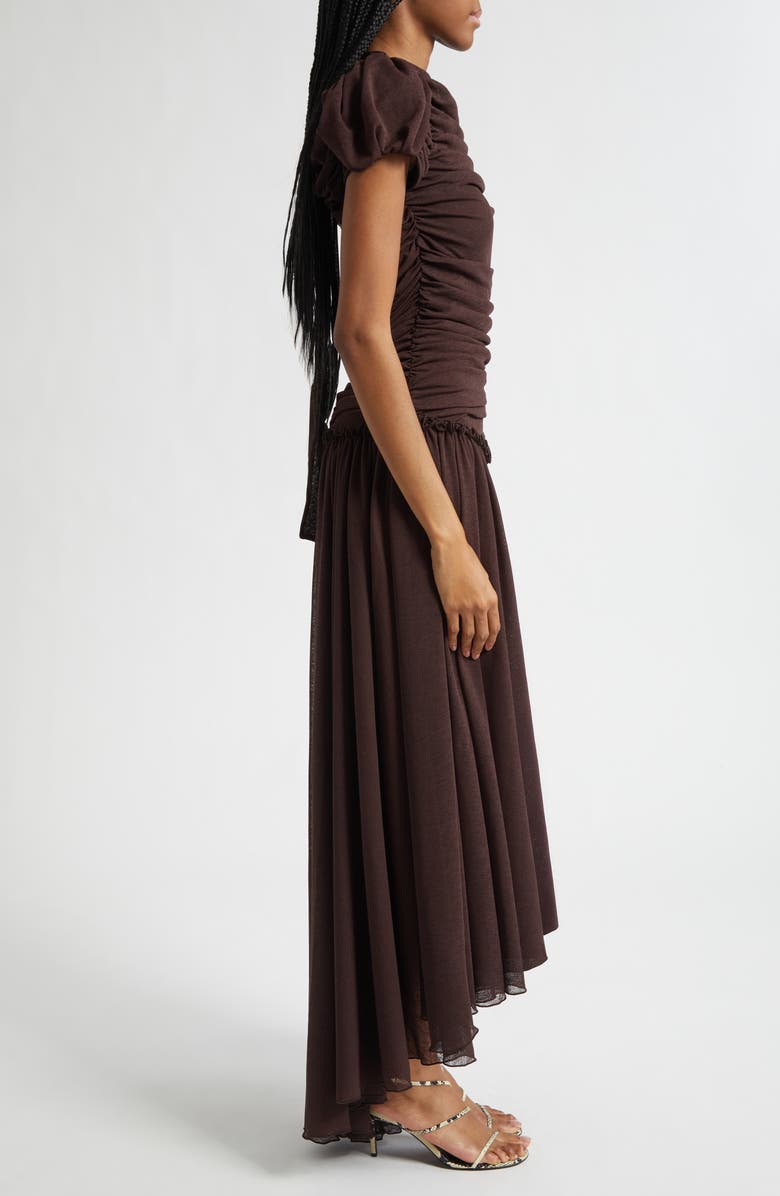 Siedrés Adeline Open Back Semisheer Chiffon Maxi Dress, Alternate, color, Brown