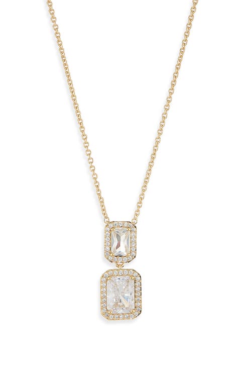 Halo Emerald Pendant Necklace