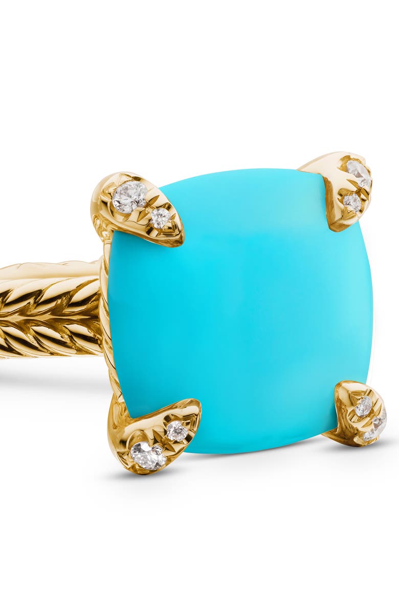 David Yurman Châtelaine<sup>®</sup> Turquoise, Diamond & 18K Gold Ring, Alternate, color, 
