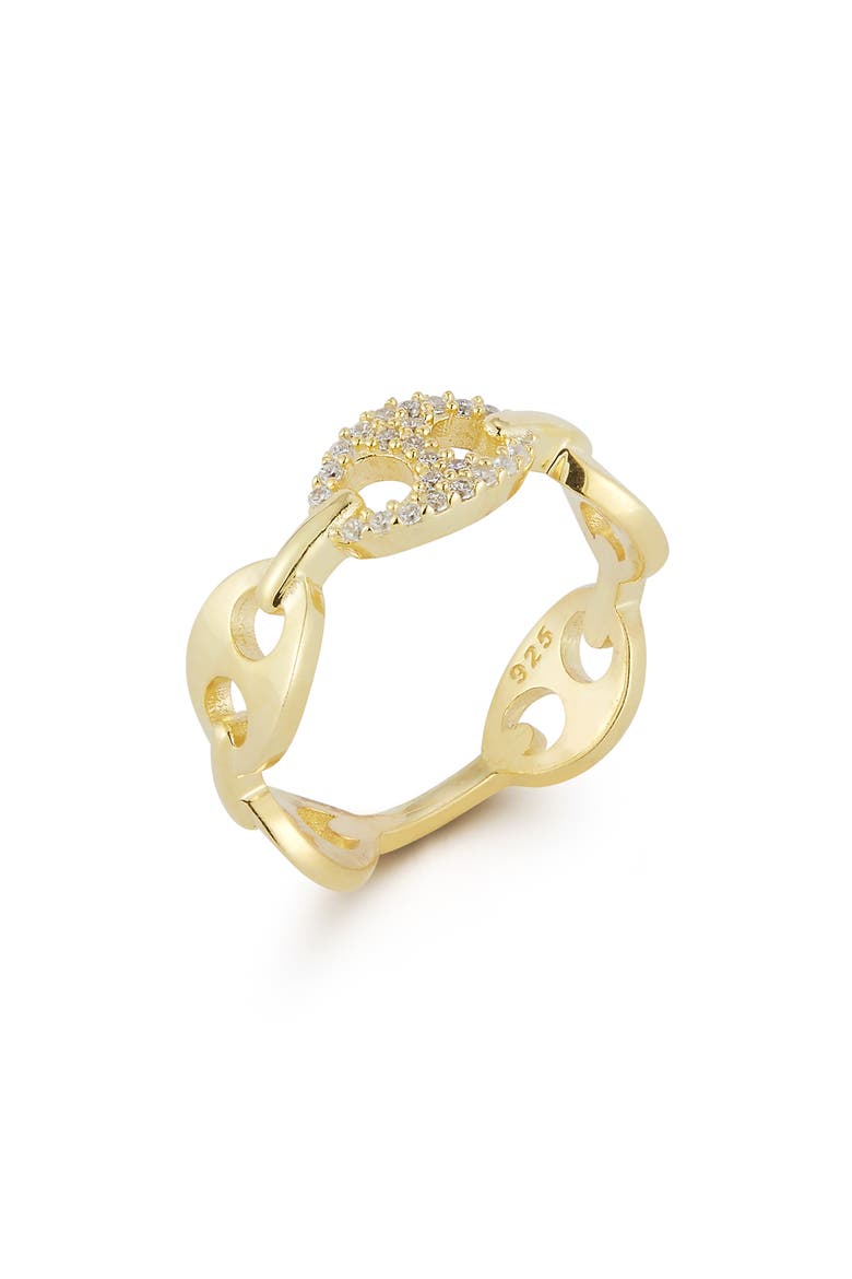 Cubic Zirconia Mariner Chain Ring, Main, color, GOLD