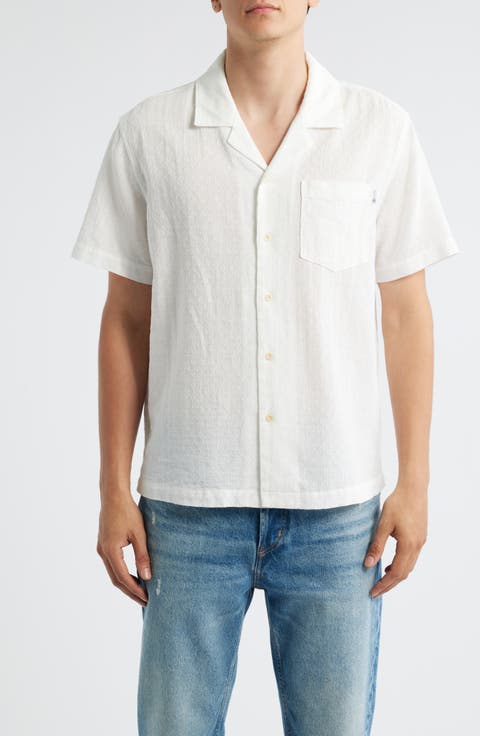 Foster Cotton & Linen Blend Camp Shirt
