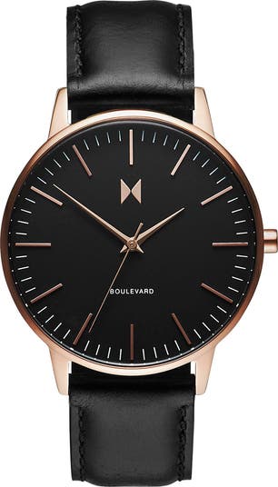 MVMT WATCHES MVMT Boulevard Leather Strap Watch, 38mm  display picture 2