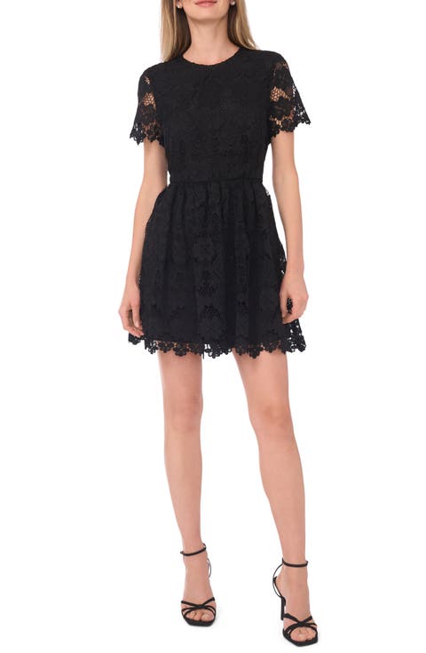 Simone Floral Lace Short Sleeve Minidress