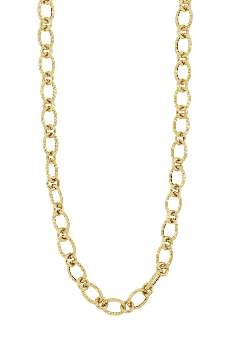14K Gold Textured Link Necklace (Nordstrom Exclusive), Main, color, 14K YELLOW GOLD