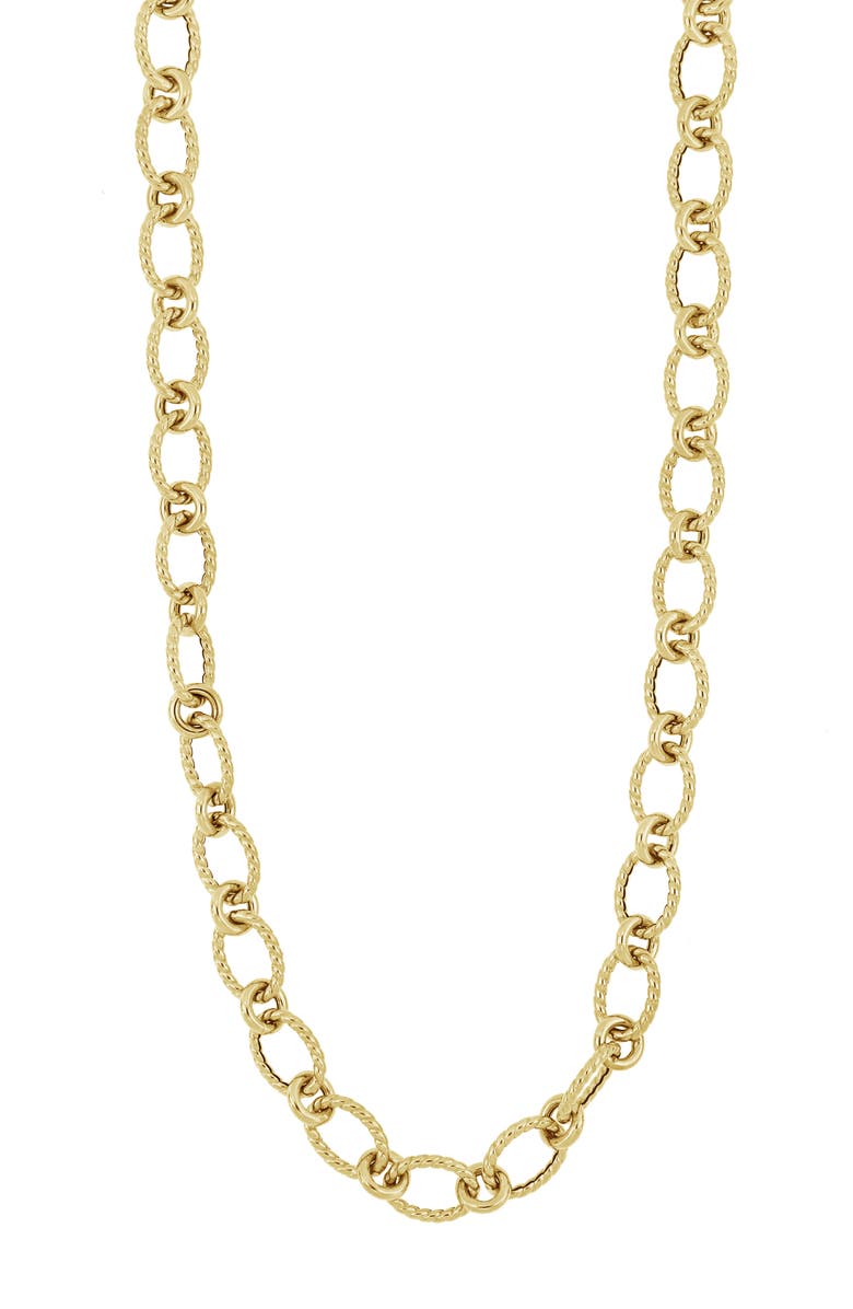Bony Levy 14K Gold Textured Link Necklace, Main, color,