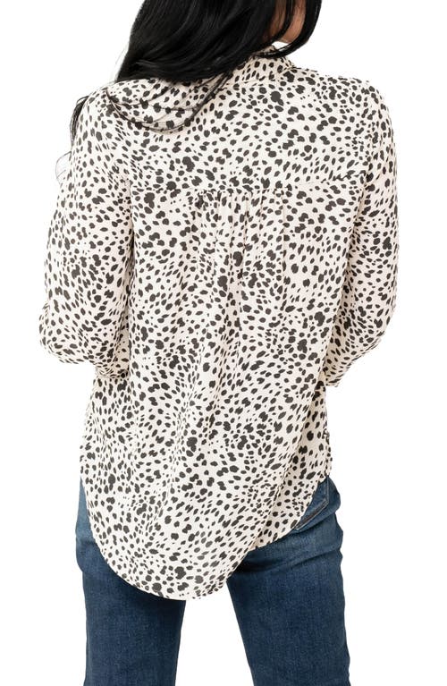 Gibsonlook Button Front Blouson Sleeve Blouse In White