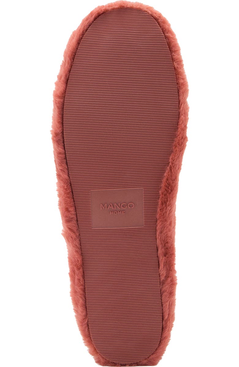 MANGO Faux Fur Slipper, Alternate, color, Dark Red
