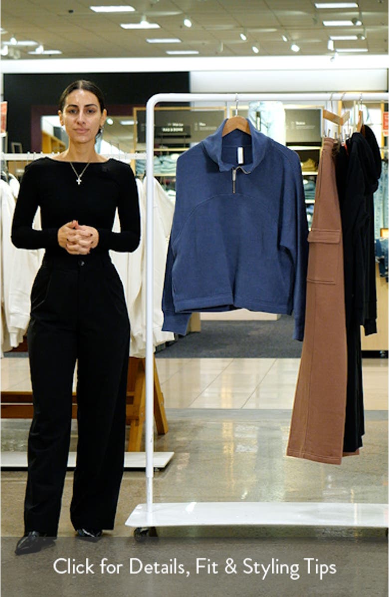 Half Zip Waffle Stitch Sweatshirt, sales video thumbnail