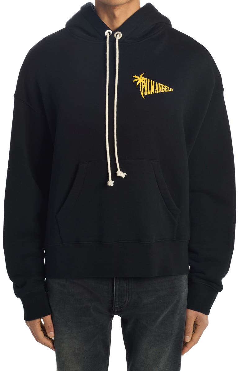 Palm Angels Location Unknown Logo Graphic Hoodie, Main, color,