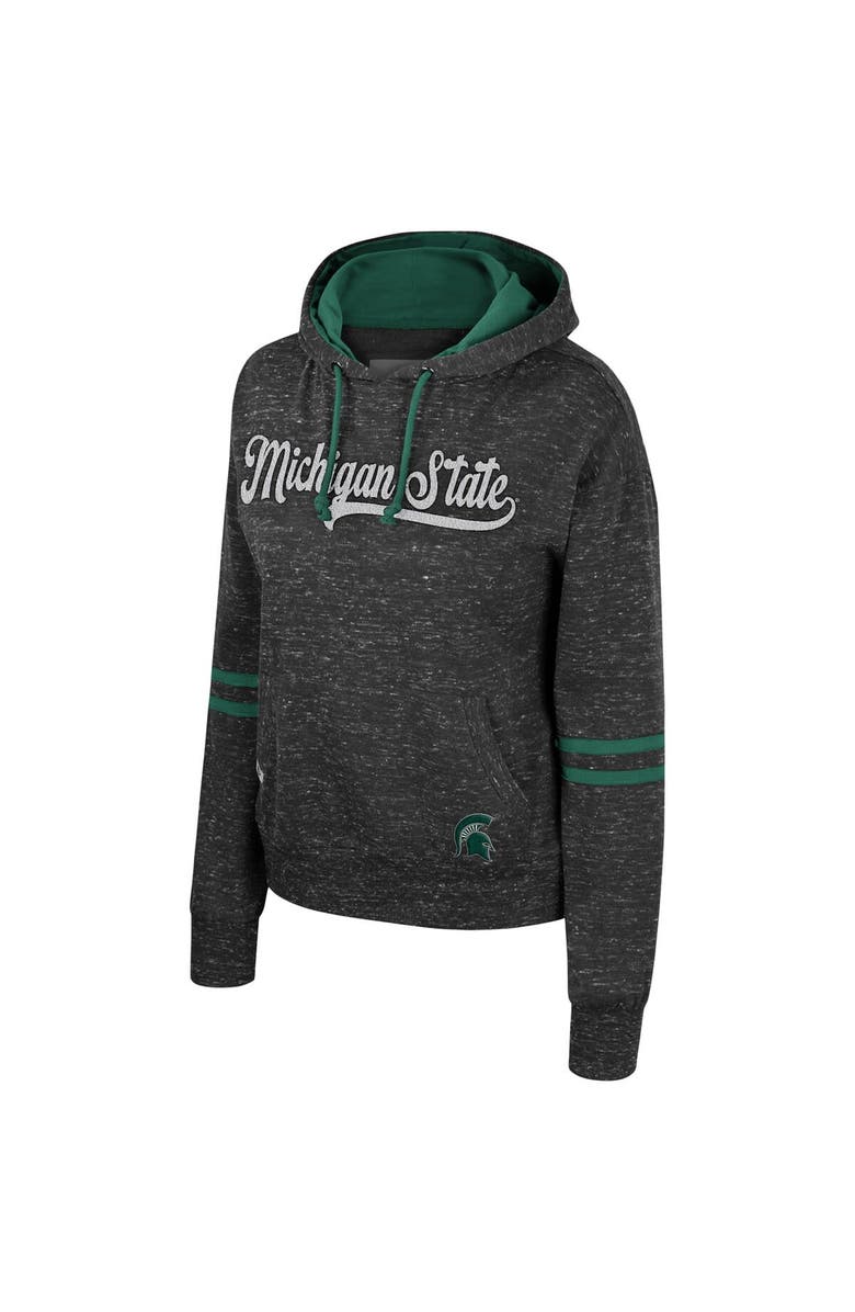 COLOSSEUM Women's Colosseum Charcoal Michigan State Spartans Catherine Speckle Pullover Hoodie, Alternate, color, Charcoal